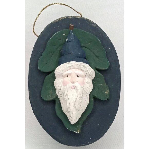 Vintage Christmas Ornament Money Box Old World Santa Blue Cardboard 1990s - Picture 1 of 8